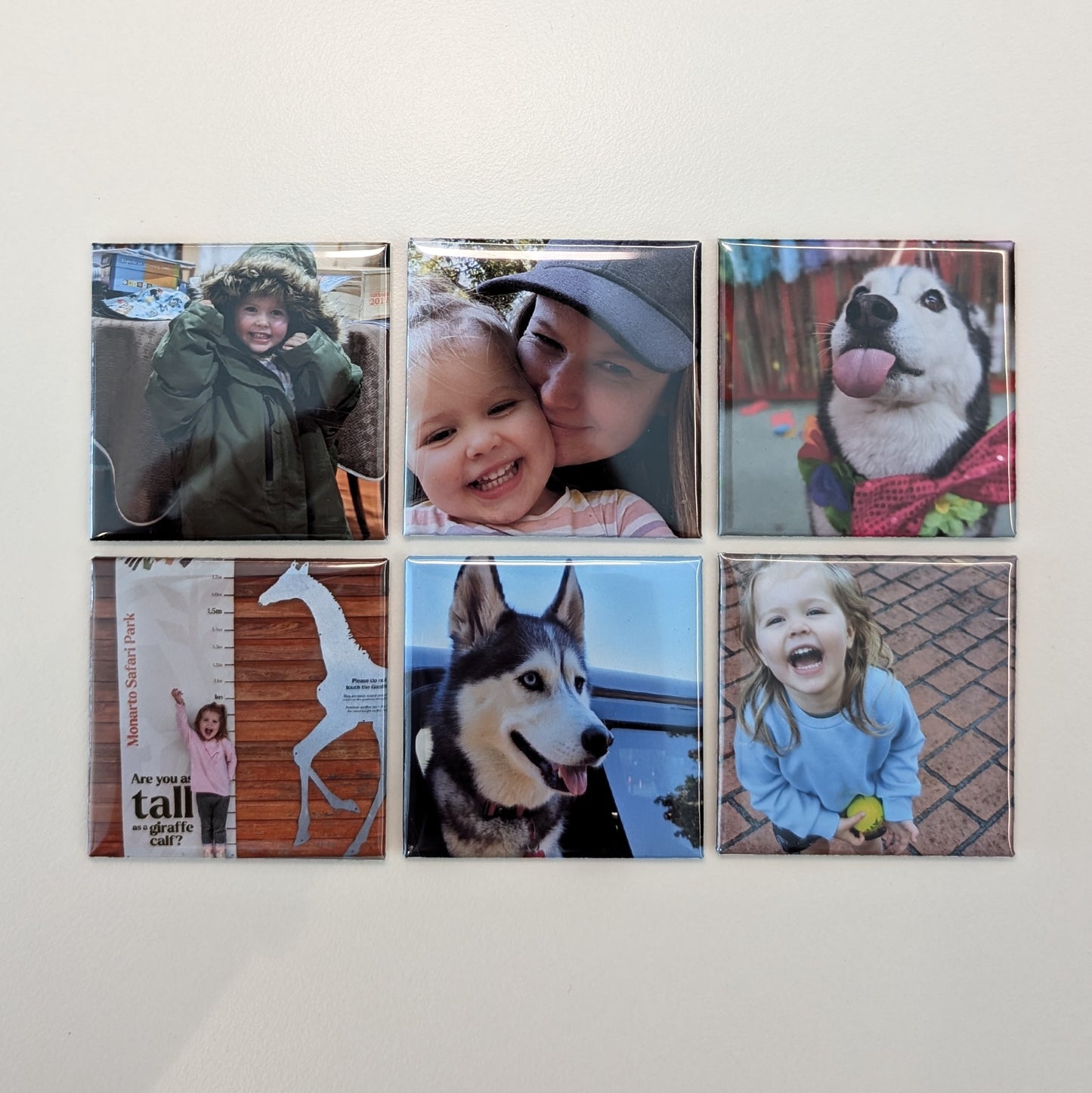 Set of 6 custom photo magnets