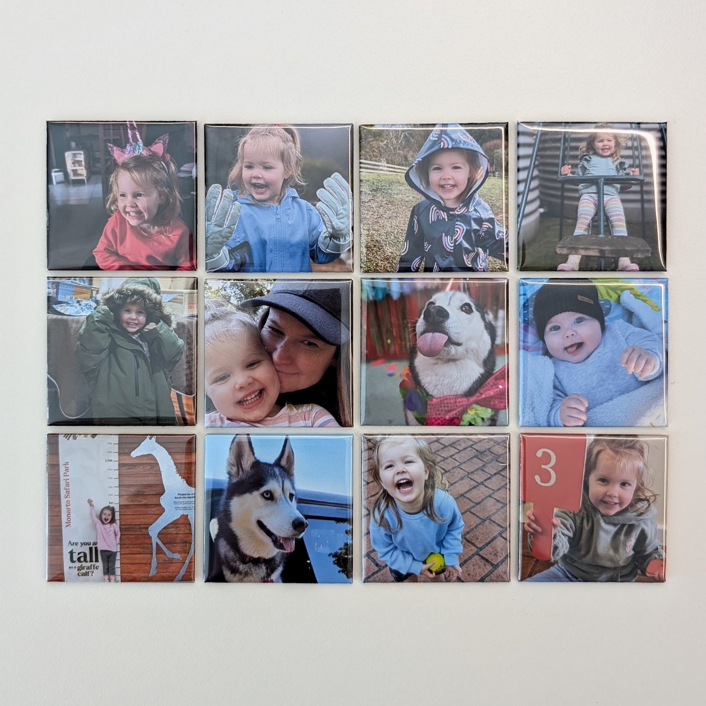 Set of 12 custom photo magnets
