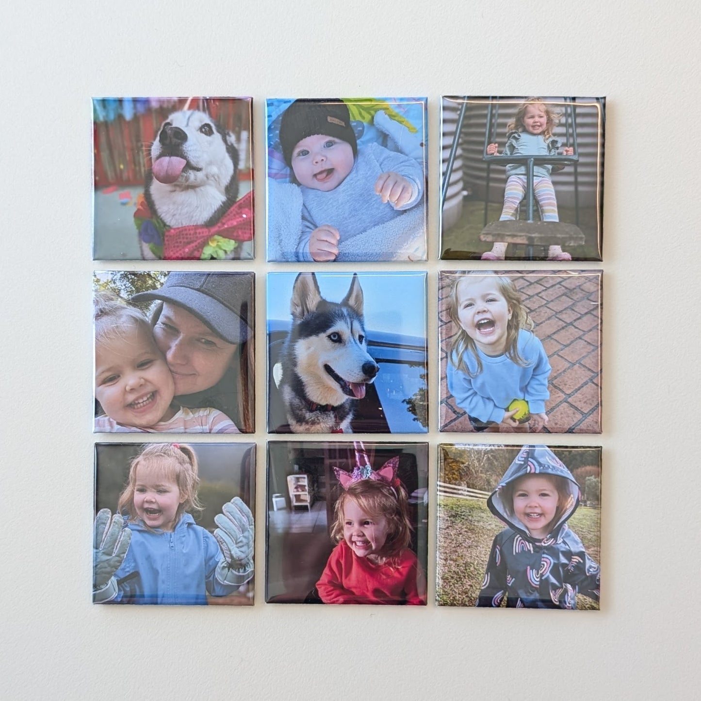 Set of 9 custom photo magnets
